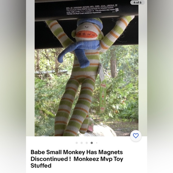 Babe striped small monkey - monkeez-Size Magnets Discontinued Last One! NWT - Picture 3 of 5